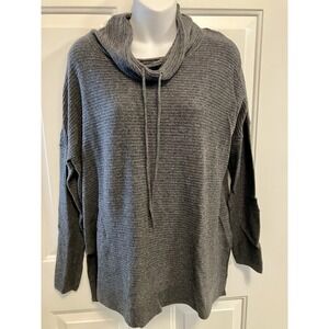 Kinross‎ Cashmere Blend Sweater Size Small/Medium Gray Funnel/Cowl Neck Tunic